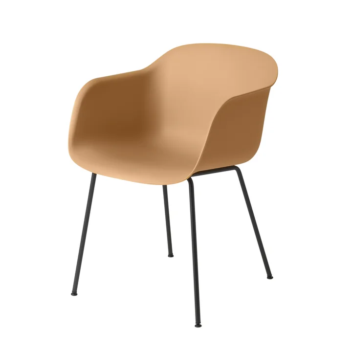 Fiber Chair Tube Base from Muuto in black / ocher