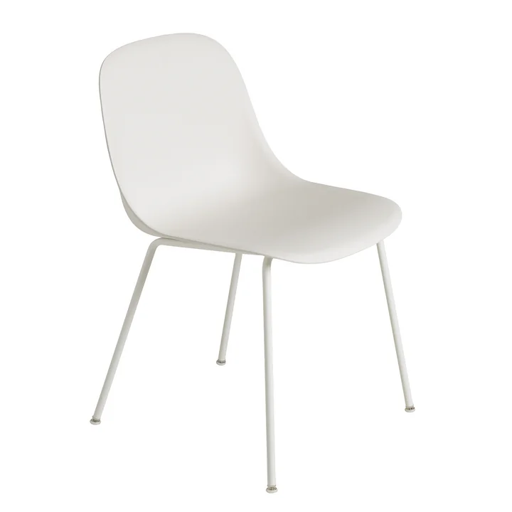 Fiber Side Chair Tube Base from Muuto in natural white / white