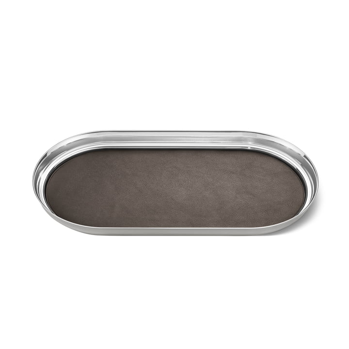 Manhattan Tray 35 x 18 cm by Georg Jensen out of Stainless steel and Leather