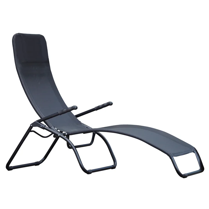 Fiam - Terrace lounger Samba , aluminum black / black