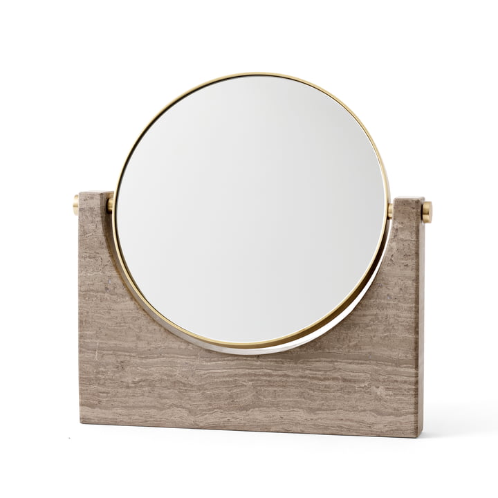 Pepe Marble mirror from Audo in brass / brown