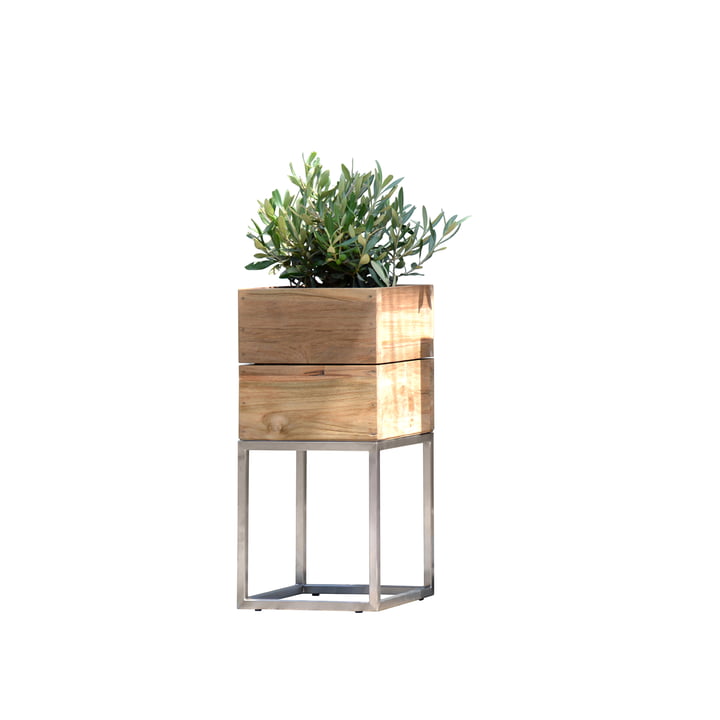 Teak flowerpot Minigarden with frame from Jan Kurtz in Klein
