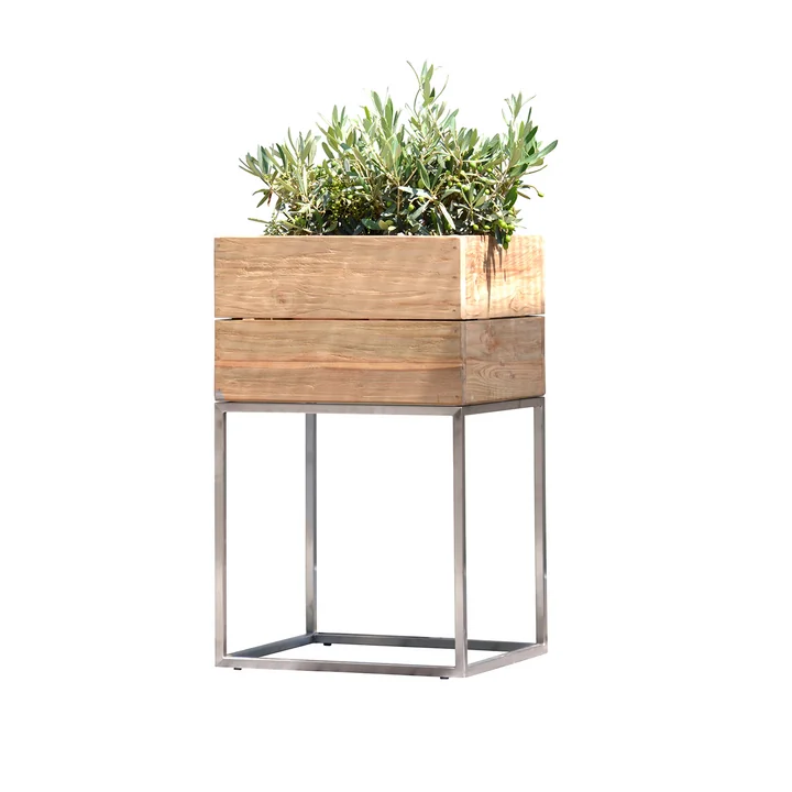 Teak flowerpot Minigarden with frame from Jan Kurtz in Medium