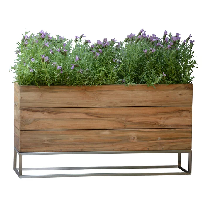 Teak flowerpot Minigarden with frame from Jan Kurtz in Groß