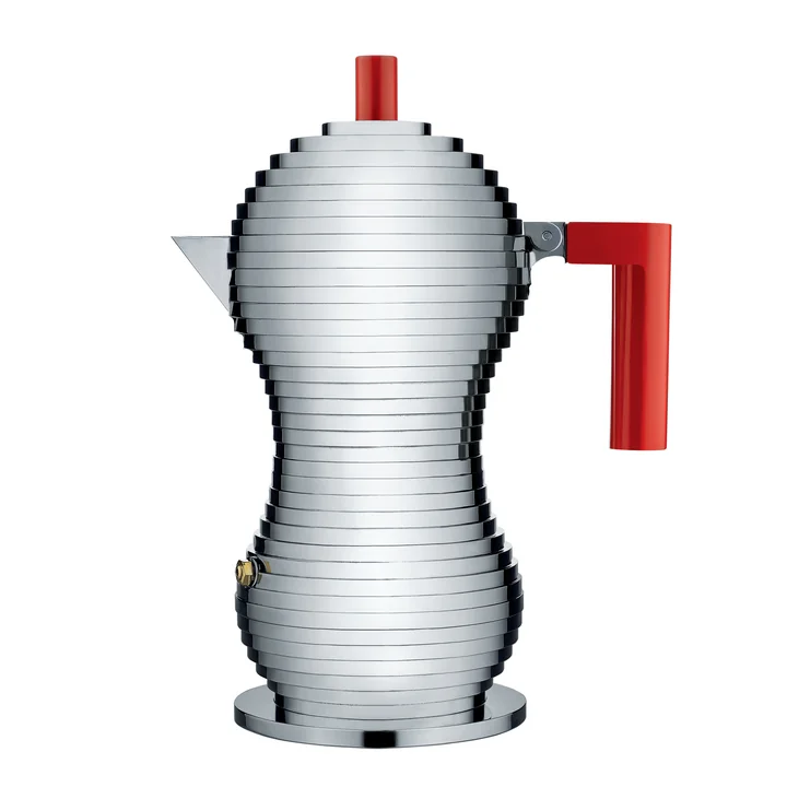Pulcina Espresso coffee maker 15 cl (Induction) by Alessi in red