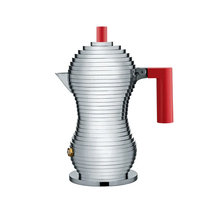 Pulcina Espresso coffee maker 15 cl (Induction) by Alessi in red