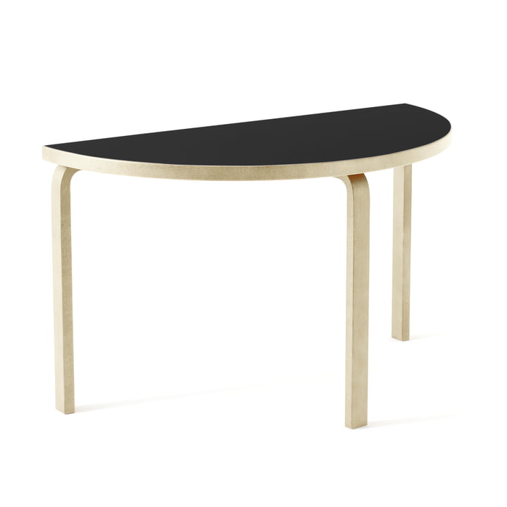 95 Table from Artek in natural birch / black linoleum