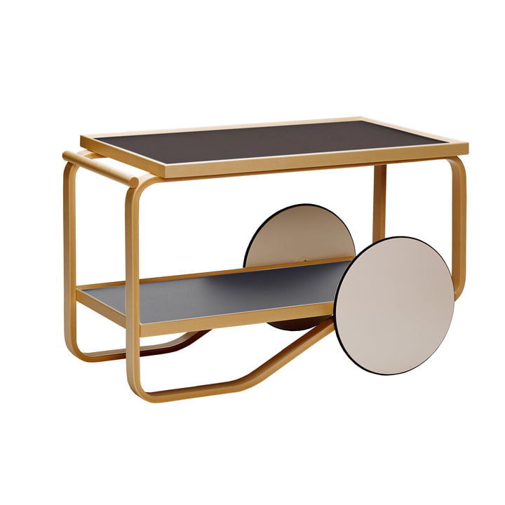 901 Tea Trolley by Artek in Linoleum Black