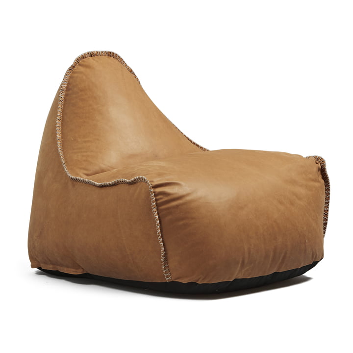 Retro it Dunes beanbag by Sack it in Cognac leather
