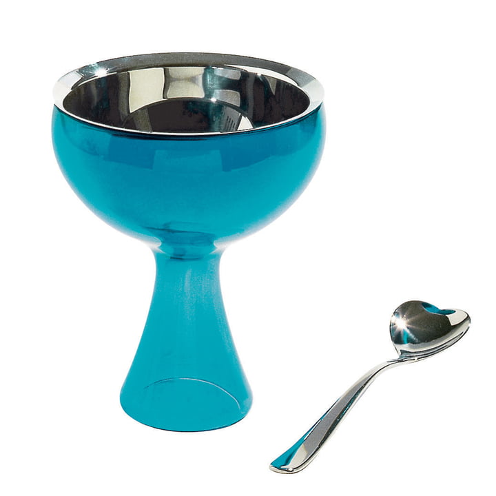 Big Love Ice Cream Bowls with Spoons from Alessi in Blue