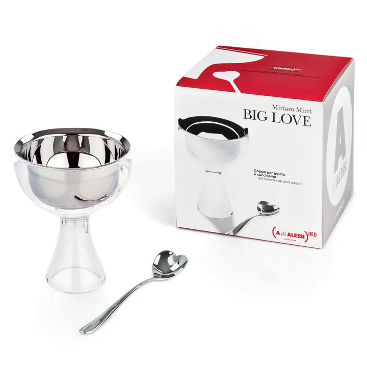 Big Love Ice Cream Bowls with Spoons from Alessi in Ice Grey