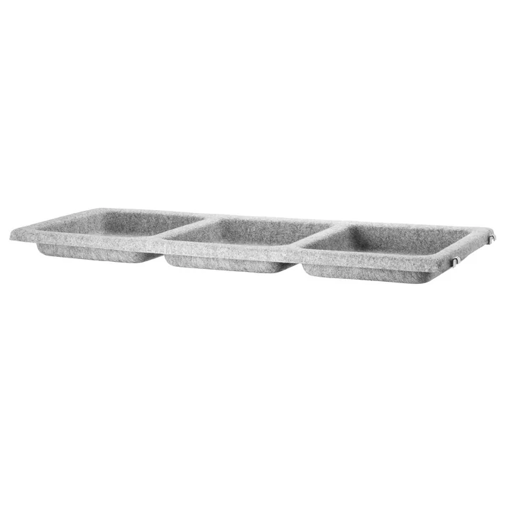 Felt storage tray from String in light gray