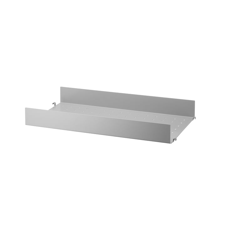 Metal Shelf High Edge, 58 x 30 cm by String in grey