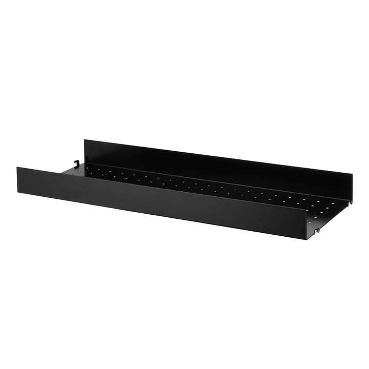 Metal Shelf High Edge, 78 x 30 cm by String in black