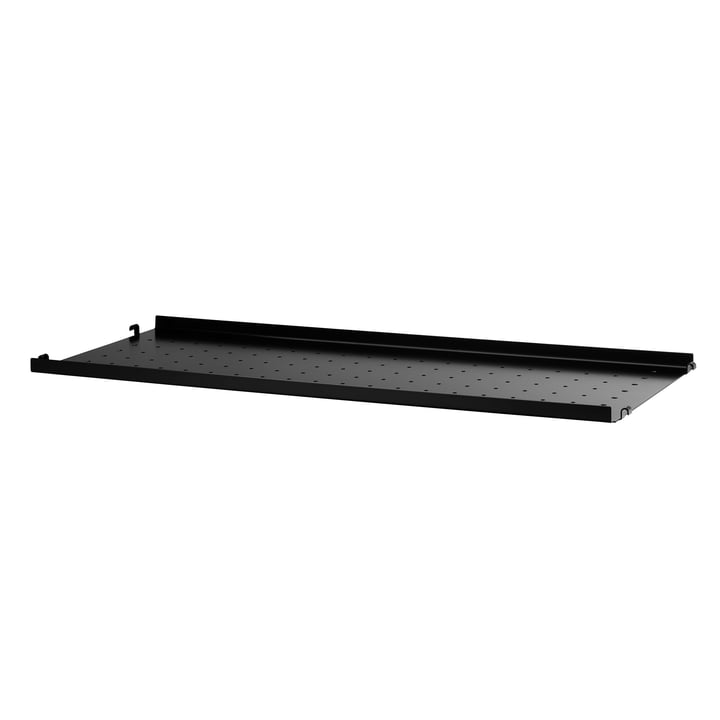 Metal Shelf Low Edge, 78 x 30 cm by String in Black