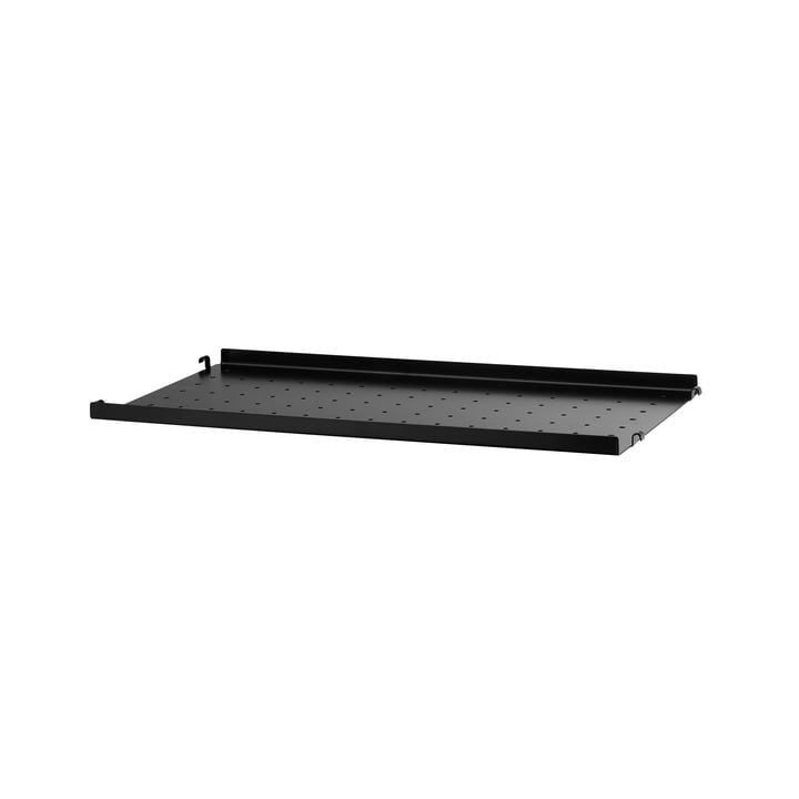 Metal Shelf Low Edge, 58 cm by String in Black