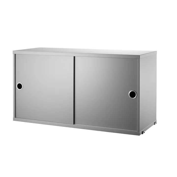 Cupboard module with sliding doors 78 x 30 cm from String in gray