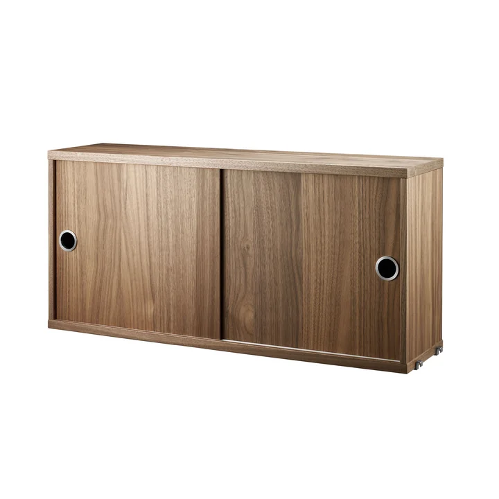 Wardrobe module with sliding doors 78 x 20 cm from String in walnut