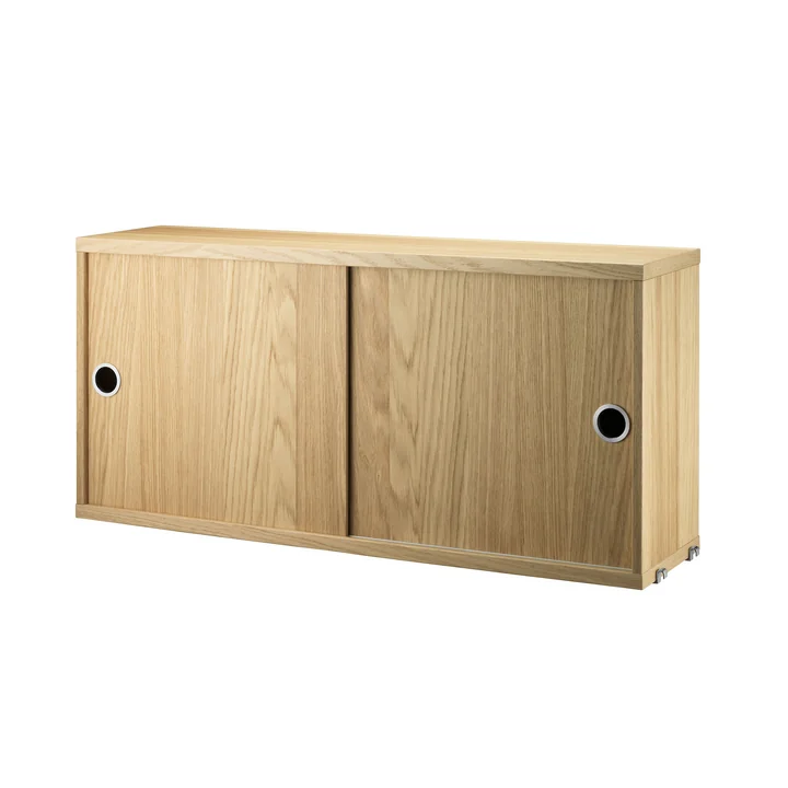 Cabinet module with sliding doors 78 x 20 cm from String in oak