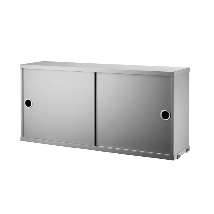Cupboard module with sliding doors 78 x 20 cm from String in gray
