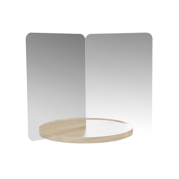 124° mirror with shelf, medium by Artek in oak