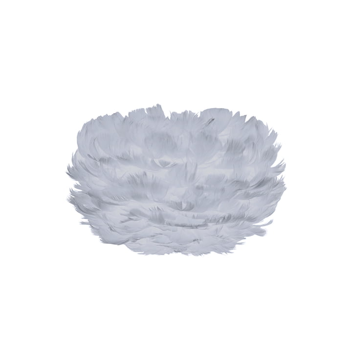 Mini Lamp Shade out of Feathers in Light Grey