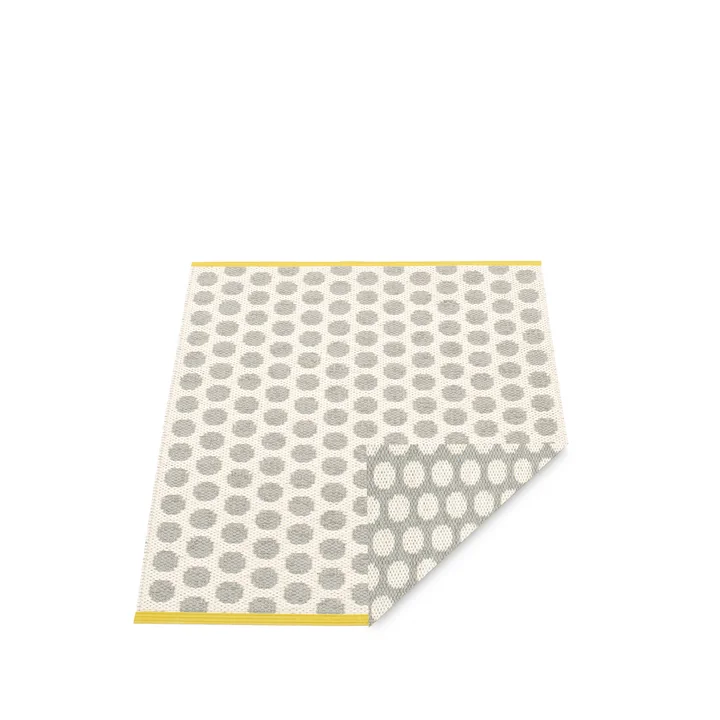 Noa Rug 70 x 50 cm by Pappelina in Warm Grey / Vanilla / Mustard Edge
