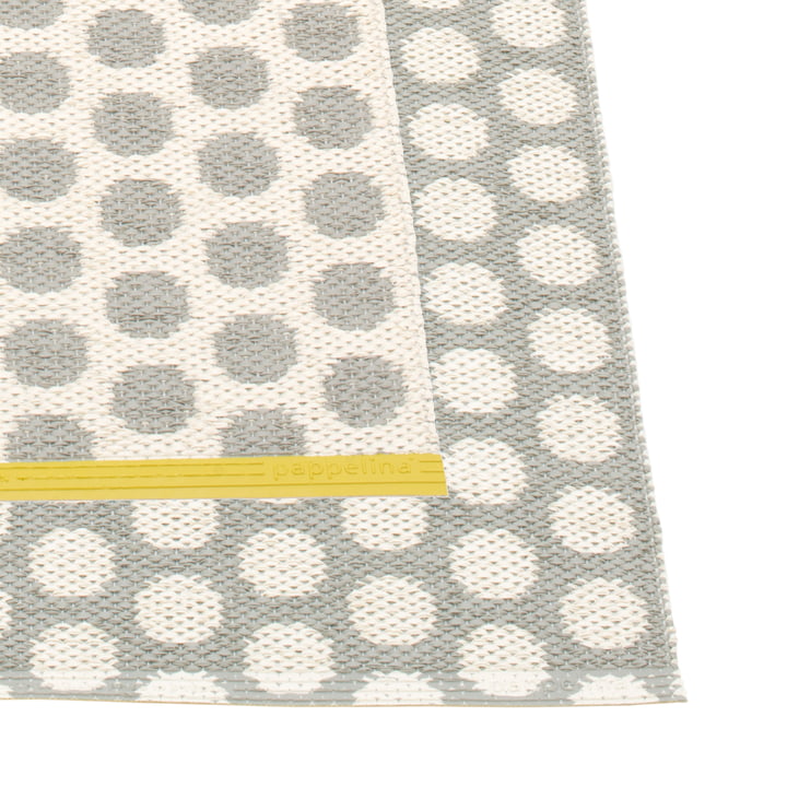 Noa Rug 70 x 50 cm by Pappelina in Warm Grey / Vanilla / Mustard Edge