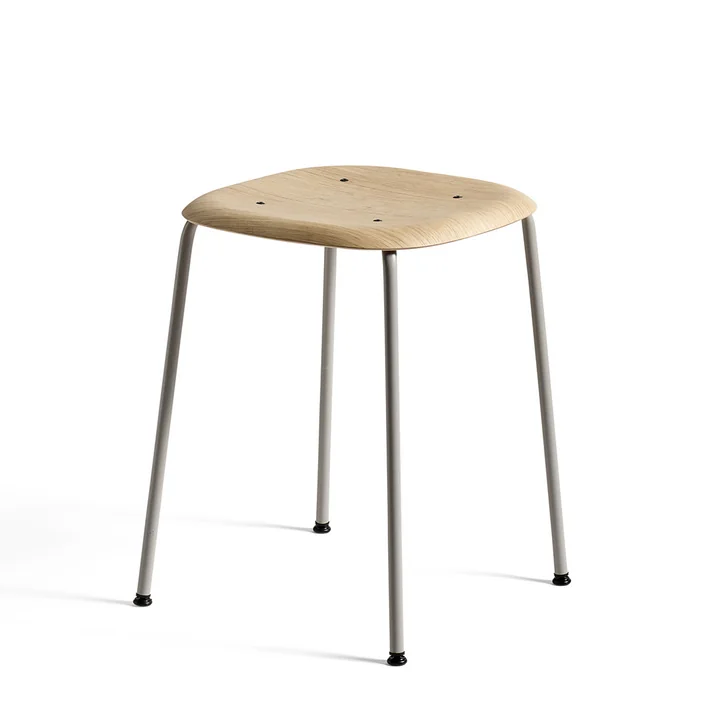 Soft Edge 70 Stool from HAY in oak matt lacquered / steel soft grey powder coated