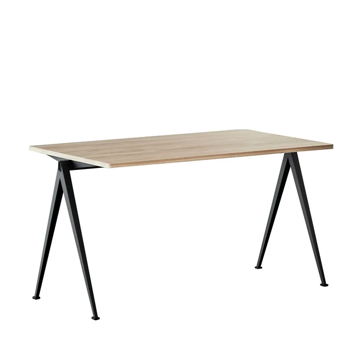 Pyramid Desk 140 x 75 cm from HAY in black / oak matt lacquered