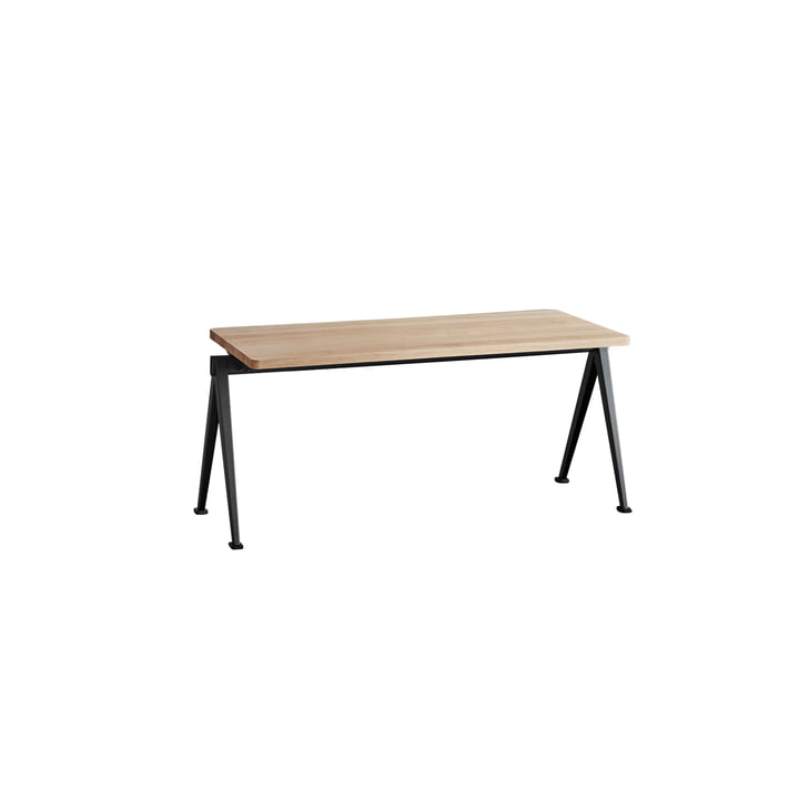 Pyramid Bench 85 cm by Hay in Black / Matt Lacquered Oak