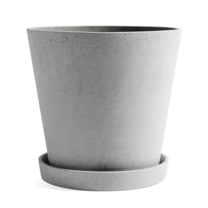Flowerpot with saucer XXL from HAY in grey