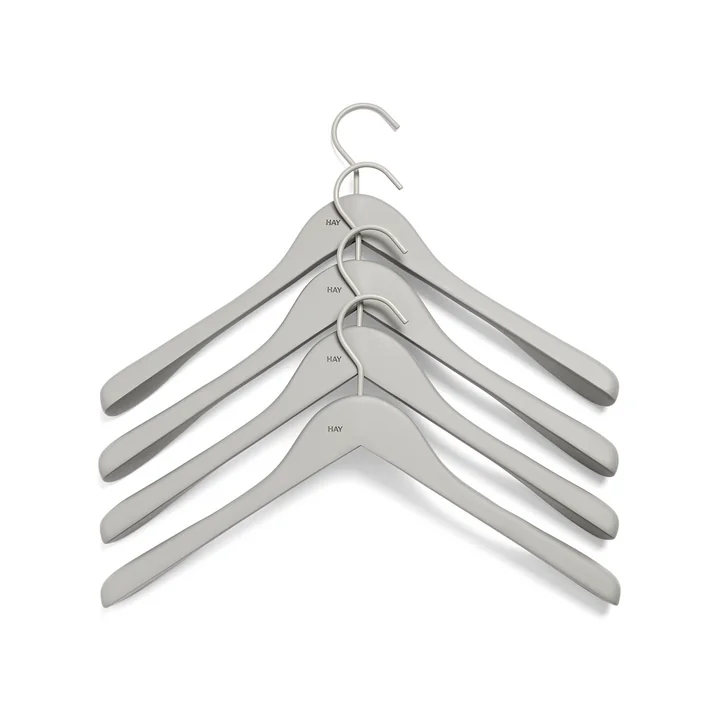HAY - Soft Coat Coat hanger (set of 4), wide grey