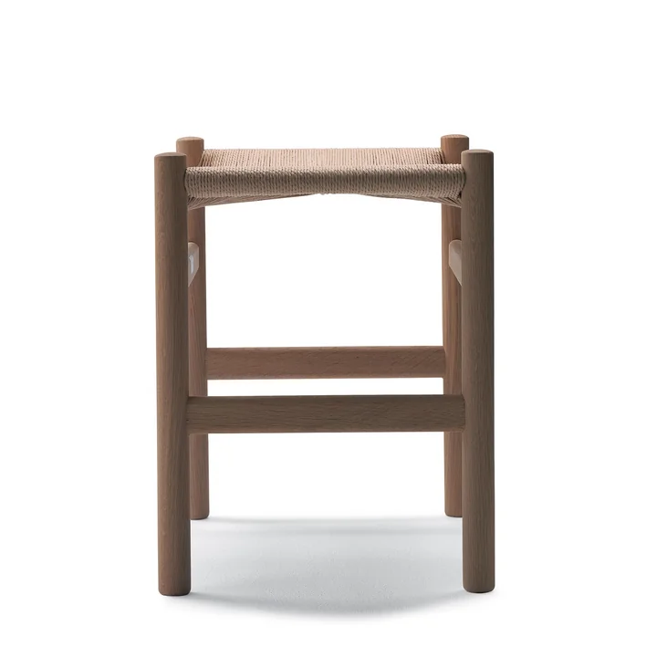 The Carl Hansen - CH53 stool in soaped oak with natural wickerwork