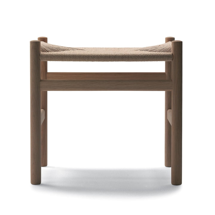 The Carl Hansen - CH53 stool in soaped oak with natural wickerwork