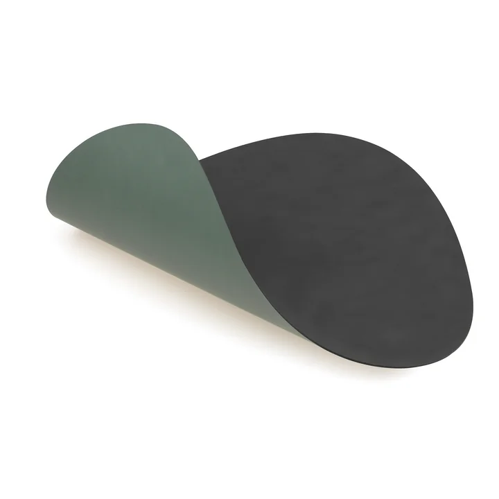 Placemat L Double from Lind DNA in Cloud anthracite / Nupo pastel green