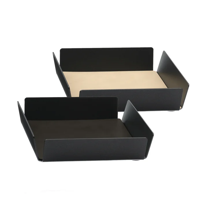Tray Square Mini by Lind DNA in anthracite and brown Double Cloud / sand Nupo