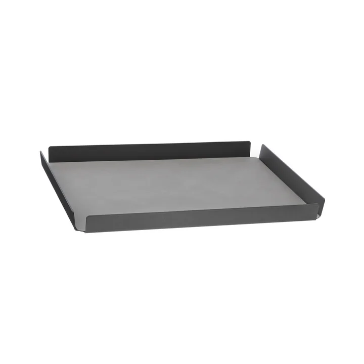 Lind DNA - Tray Square M , 28 x 36 cm, aluminium anthracite, Double Nupo anthracite / Nupo light grey (2 mm)