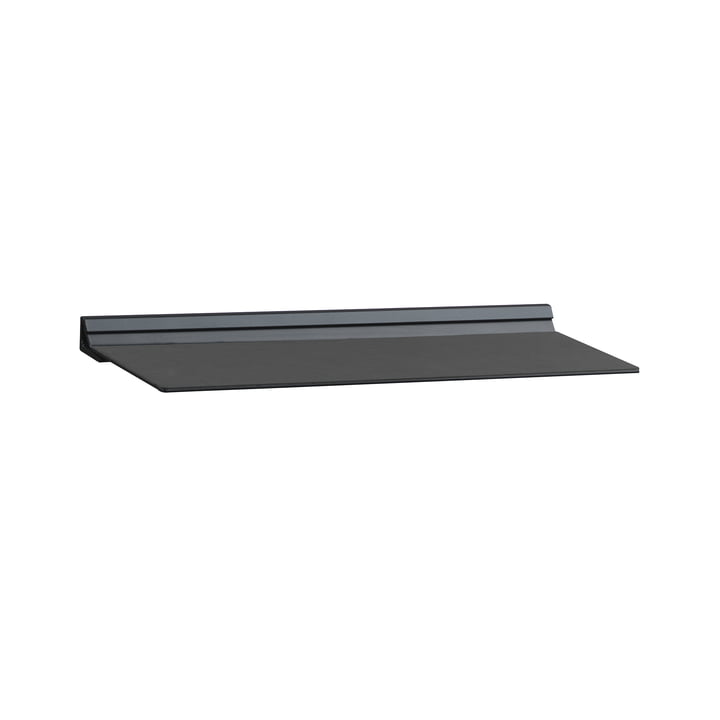 Slim wall shelf by LindDNA in M 12 x 35 cm in Black Nupo / Black Steel