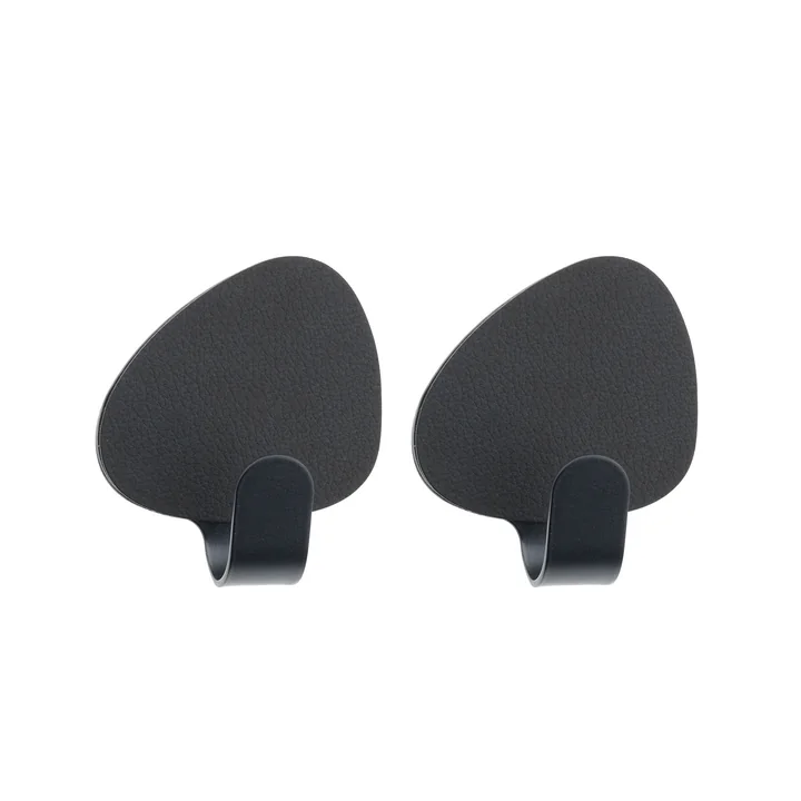 Curve Hook S 4 x 5 cm by Lind DNA in Nupo Black / Steel Black (Set of 2)