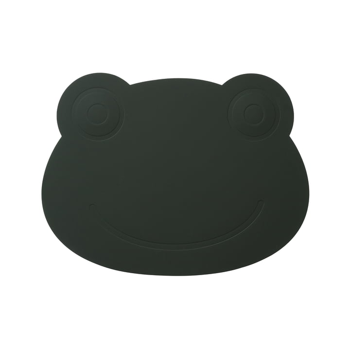 Frog Placemat 38 x 28 cm by LindDNA in Dark Green Softbuck (1,6 mm)