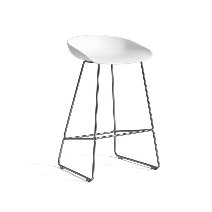 Hay - About A Stool AAS 38 bar stool, H 76, stainless steel / white