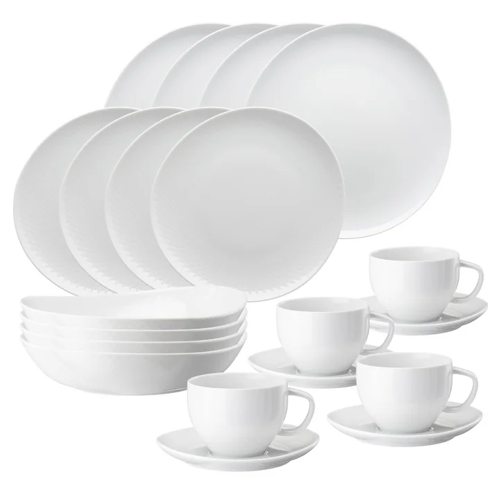 Junto porcelain dinner set by Rosenthal in white (20 pieces)
