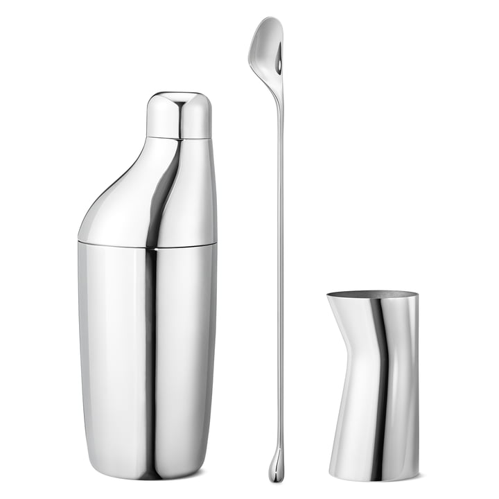 Georg Jensen - Sky Cocktail Gift Set: Shaker, Mixing Spoon & Measuring Cup, stainless steel