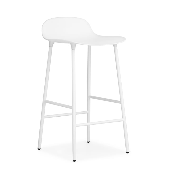 Form bar stool (65 cm) by Normann Copenhagen in white with steel frame