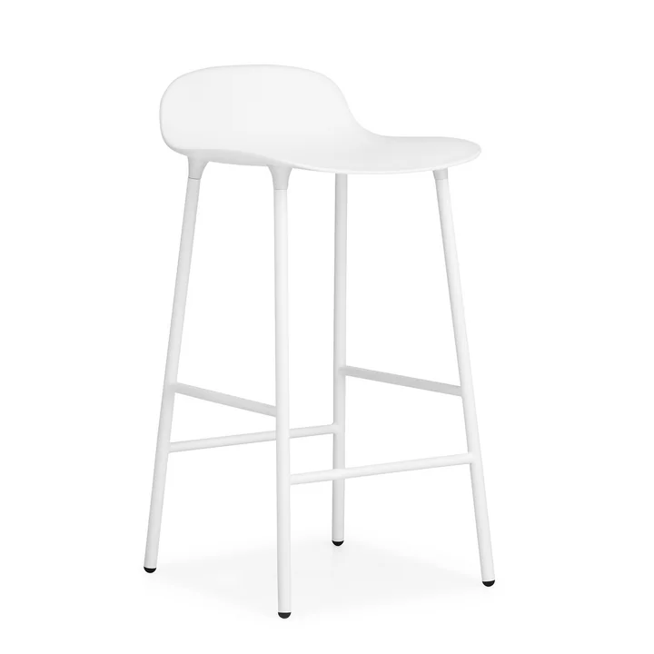 Form bar stool (65 cm) by Normann Copenhagen in white with steel frame
