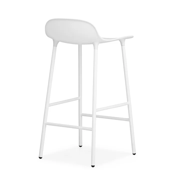 Form bar stool (65 cm) by Normann Copenhagen in white with steel frame