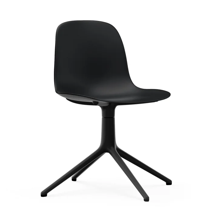 Form swivel chair by Normann Copenhagen in aluminium black / black