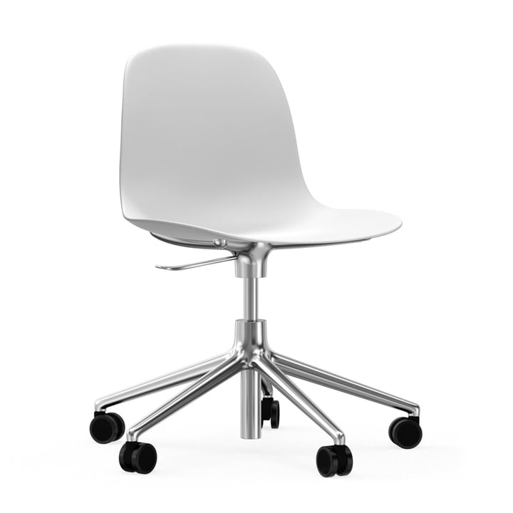 Form Swivel Office Chair by Normann Copenhagen in White / Aluminium