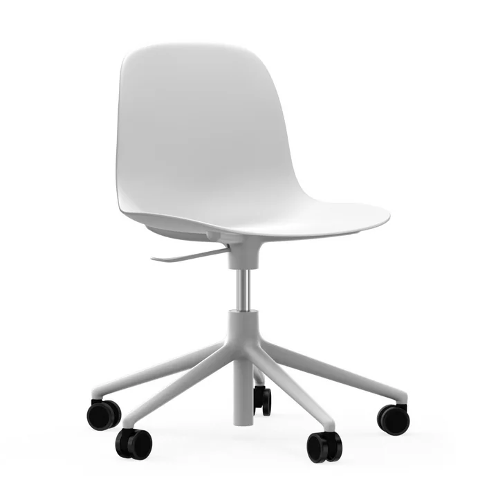 Form Office swivel chair from Normann Copenhagen in white / aluminum white
